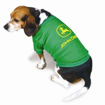 John Deere shirt on a dog