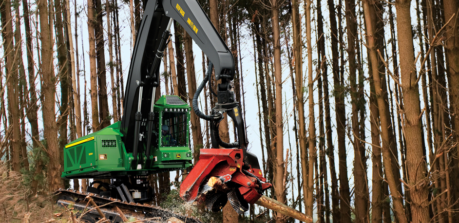John Deere Forestry Harvester Thick Forest 