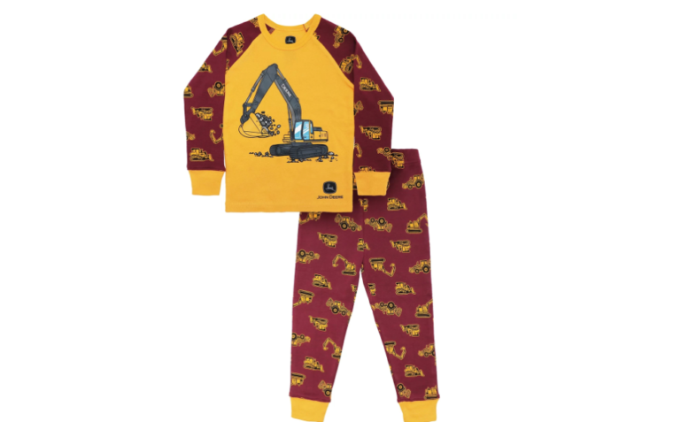 John Deere Construction Equipment Pajama Set