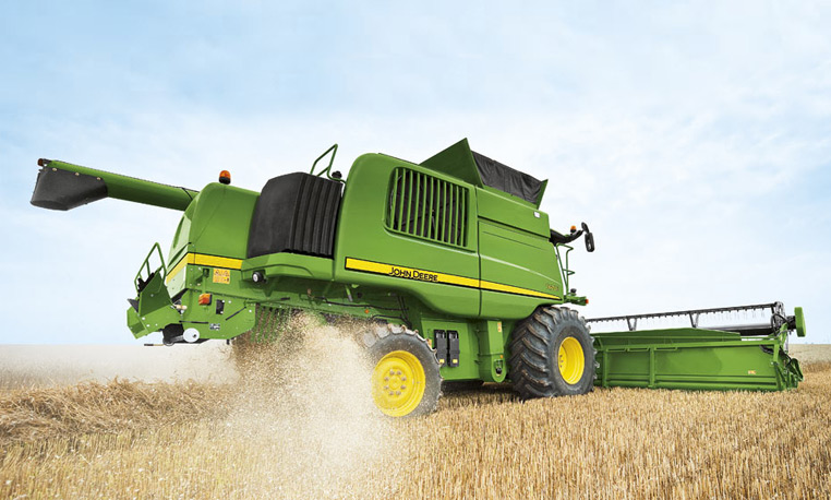 Combine Cutting Grain