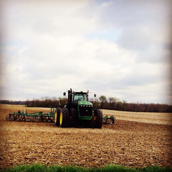 Front of John Deere tractor