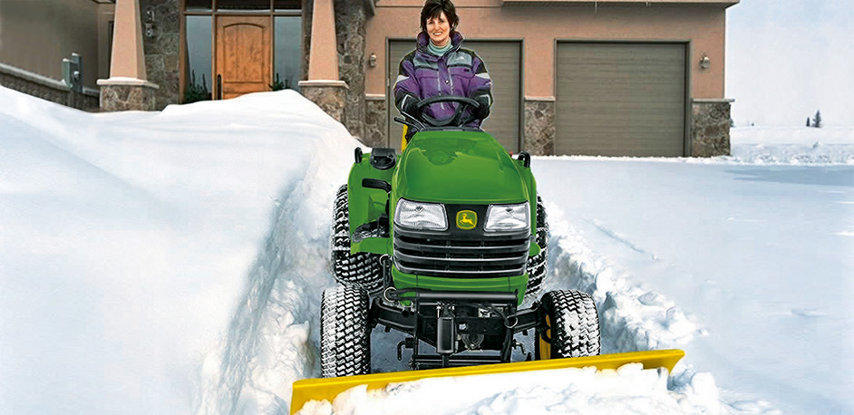 John Deere Riding Mower in Snow 