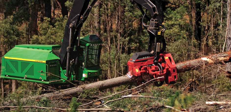 John Deere Harvester in Forest 