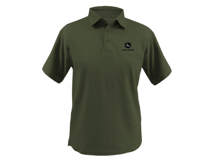 John Deere Olive Poly Polo