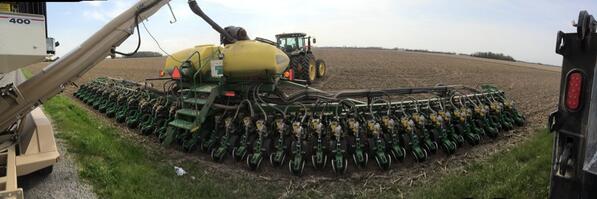 John Deere planter wide view