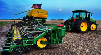 John Deere planting equipment.