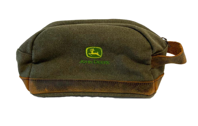 John Deere Army Green Canvas Toiletry Bag