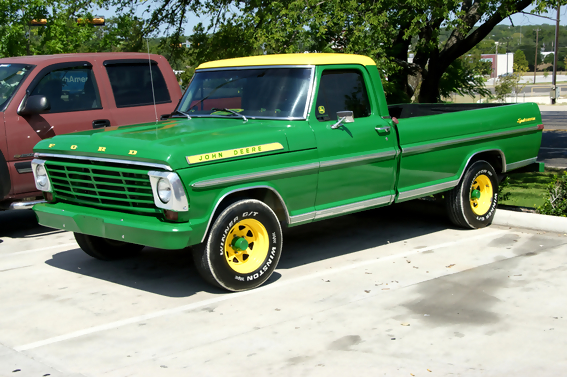 John Deere Trucks. Green Ford