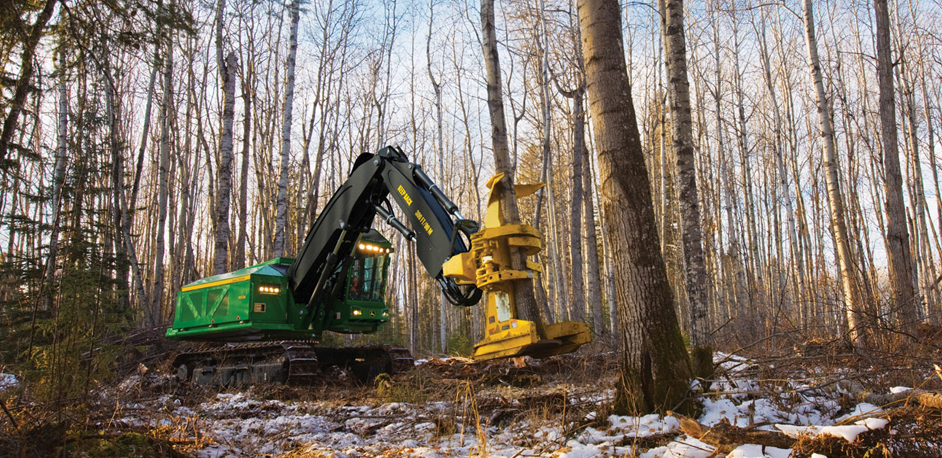 John Deere Forestry Harvester Sunset 